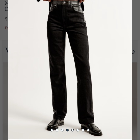 Abercrombie & Fitch The 90’s Straight Ultra High Rise Jean & Leather - Picture 3 of 11